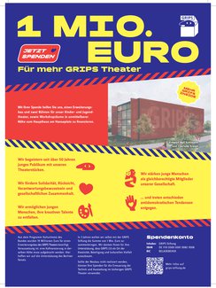 Campaign 1 Mio Euro for more of GRIPS Theatre